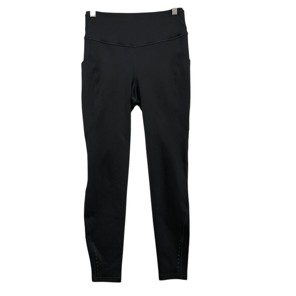 Lululemon Fast and Free Fleece Tight Womens 6 Black Nulux High Rise 25 Pockets
